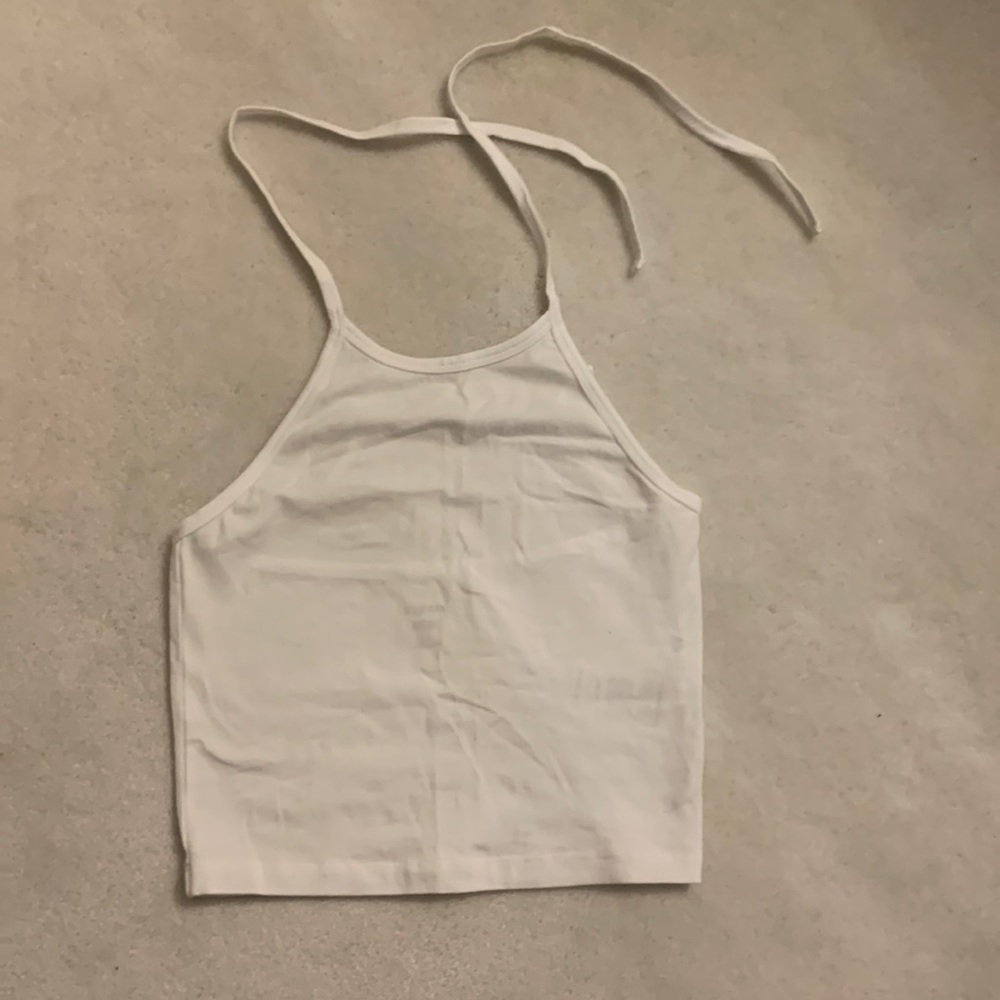 White tie halter top